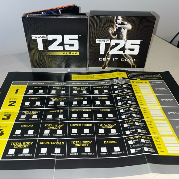 Beachbody Other - Beachbody Focus T25 Workout DVDs - Black and Yellow
